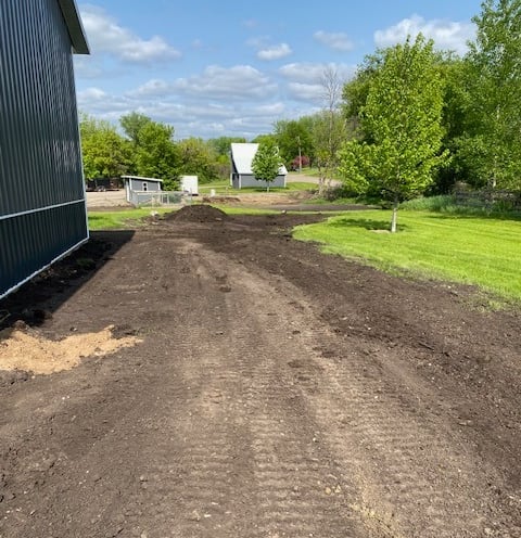 graded pad for new shed build