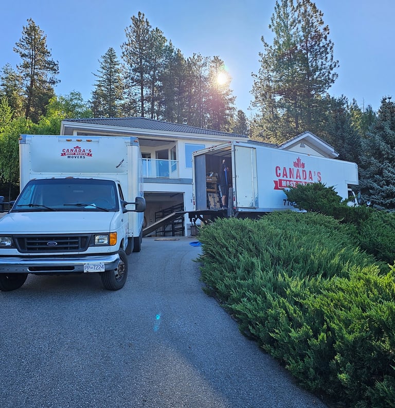 Canadas most wanted movers parked in Maple Ridge set up for a residential move