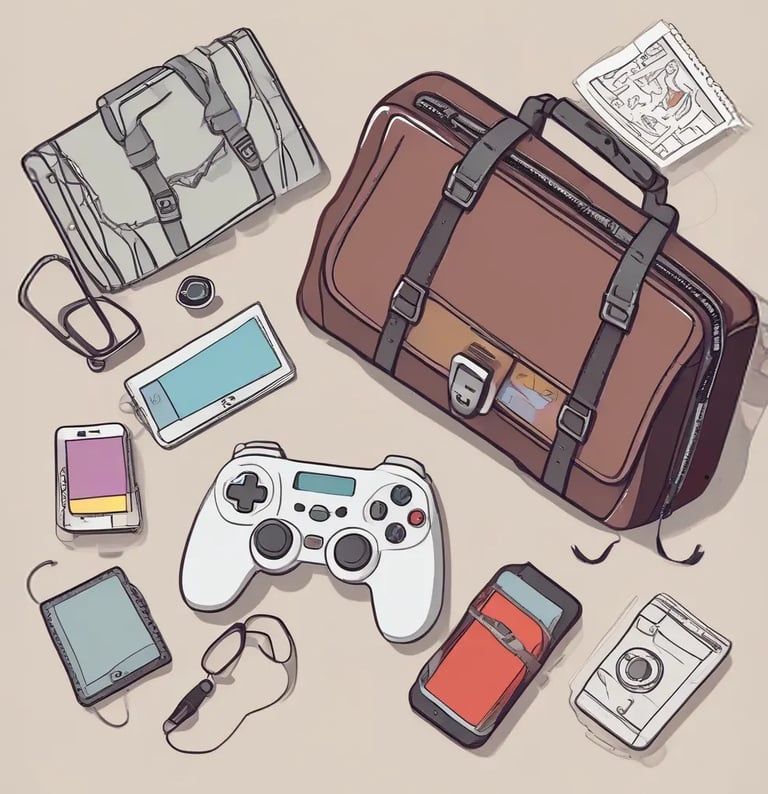 Afilirich Banner: Gameboy, Handy, Tasche, Karte