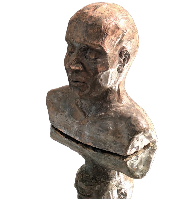 a busturine of a man with a beard and a beard