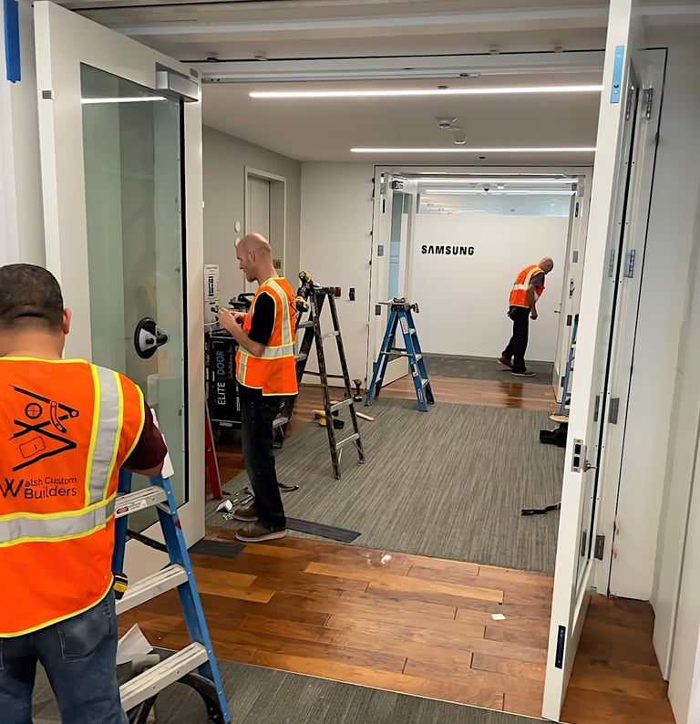 Walsh Doors workers on Samsung project