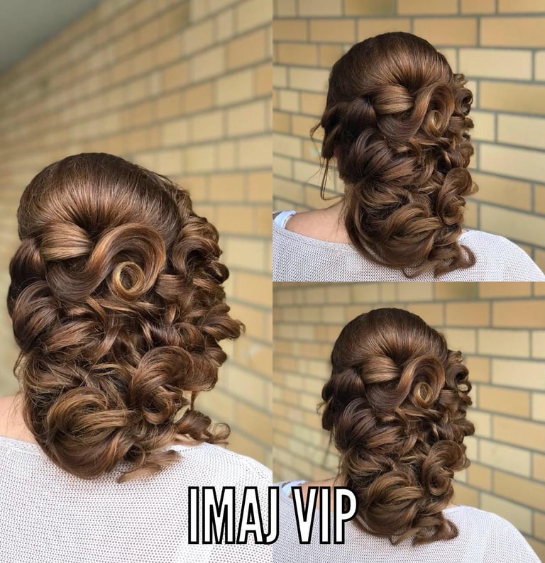 a woman with a very long hair and a very cute hairdo