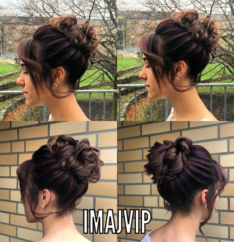 a woman with a very long hair and a very cute bunt