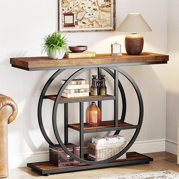 Add Rustic Charm with This 41” Industrial Entry Table – Durable & Decorative