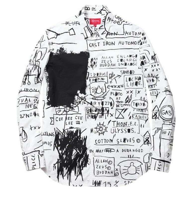  Supreme é conhecida por suas colaborações com artistas de rua, incluindo Jean-Michel Basquiat