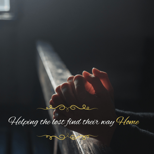 Hands folded in prayer - Helping the Lost find their way Home