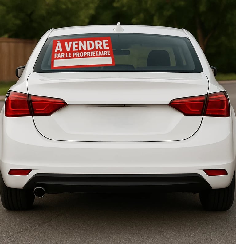 auto avec pancarte a vendre par le propriétaire