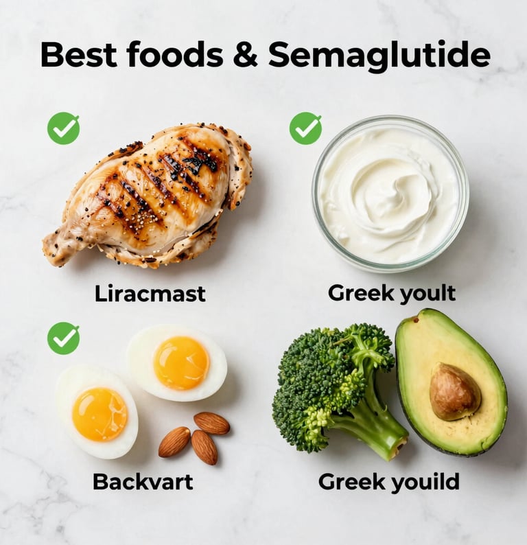 Best foods to eat while on semaglutide showing what helps weight loss with Yucca Health GLP-1