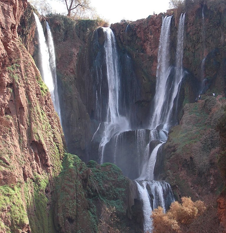 morocco marrakech a waterfall in the middle of a canyon