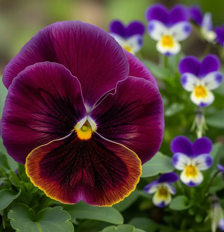 pensamiento y viola cornuta una cuestión de tamaño