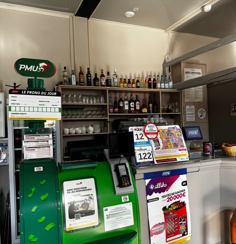 bornes PMU et FDJ du bar "Au Tigre"