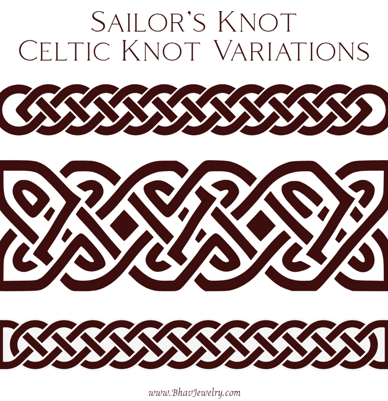 Sailors Knot Celtic Knot Variations Infographic by Bhav Spiritual Jewelry