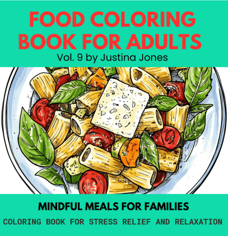 Food Coloring Book Cover with a plate of pasta