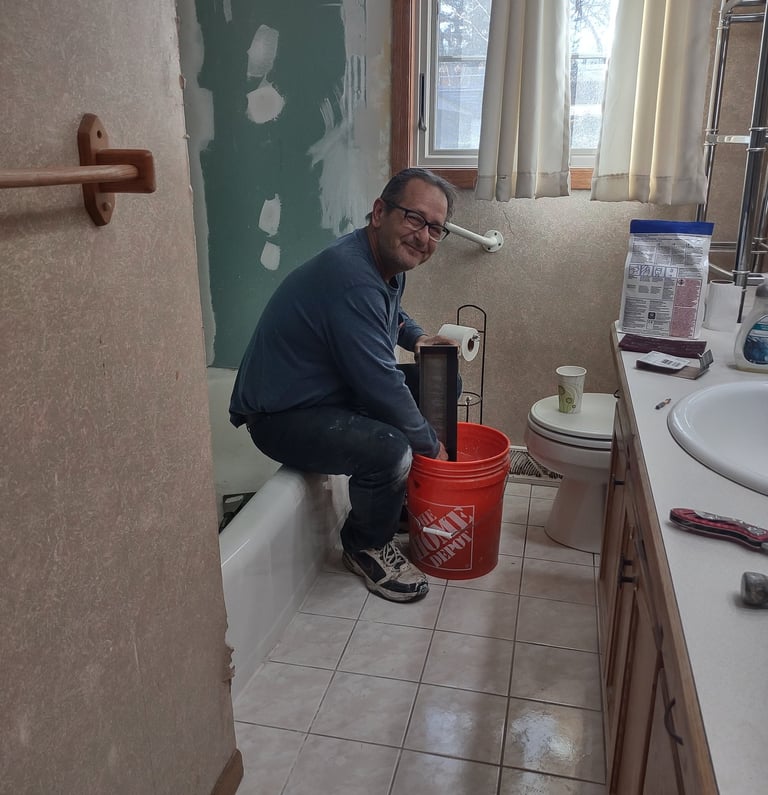 Installing new walls for shower