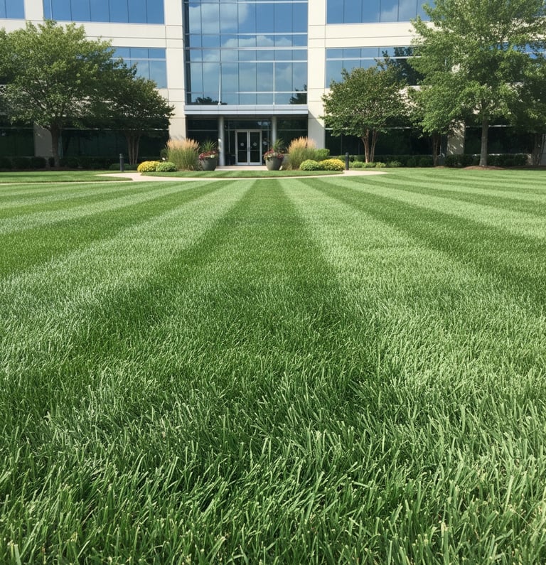 A clean commercial lawn