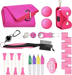 Pink golf set with balls, markers, tees, brush. etc..