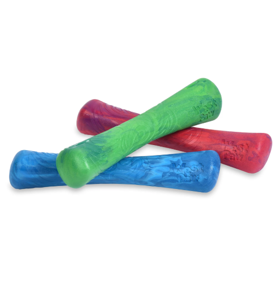 Eco-friendly West Paw Seaflex Drifty dog toy made from recycled ocean plastic.