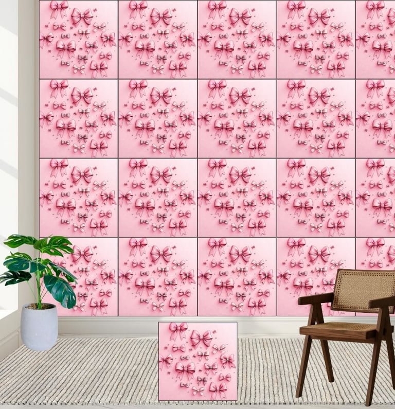 Charming Pink Bows & Glitter Dream Wallpaper