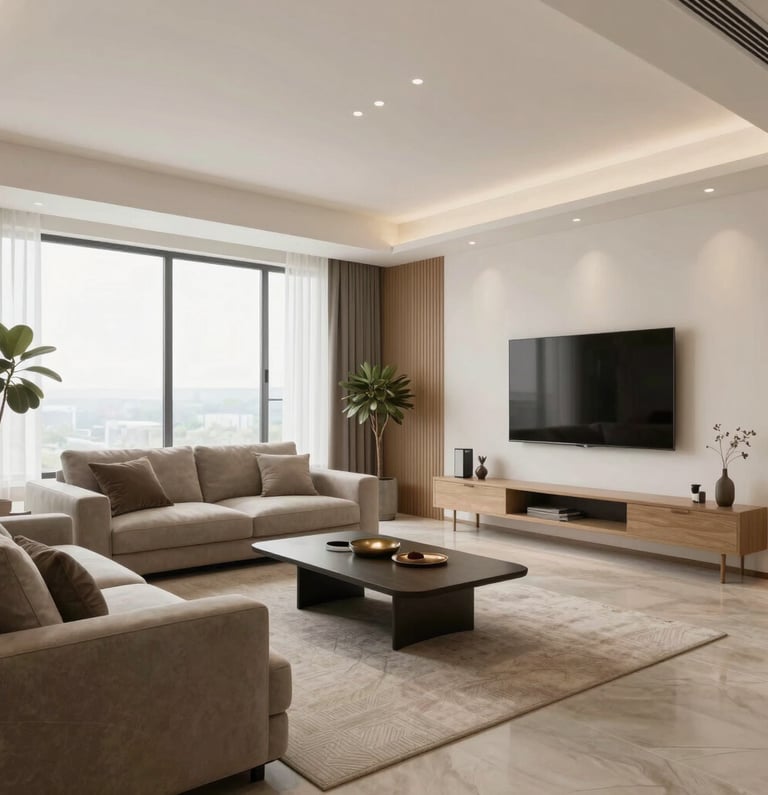 Bright living room with modern inventory