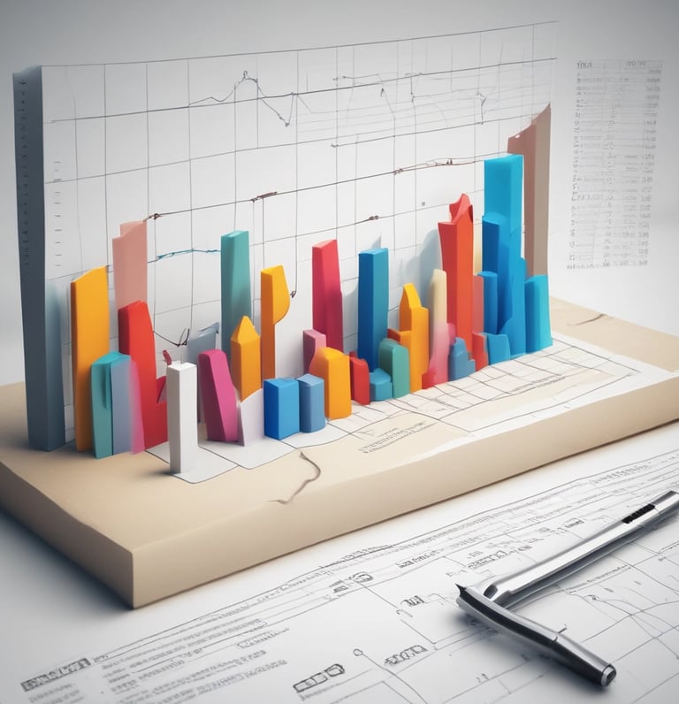 A sleek dashboard displaying colorful data charts and AI-driven analytics for e-commerce growth