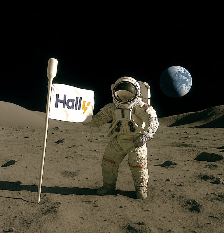 Un astronaute qui explore la planète hally