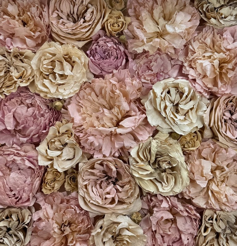 a close up of a flower wall preserved wedding bouquet