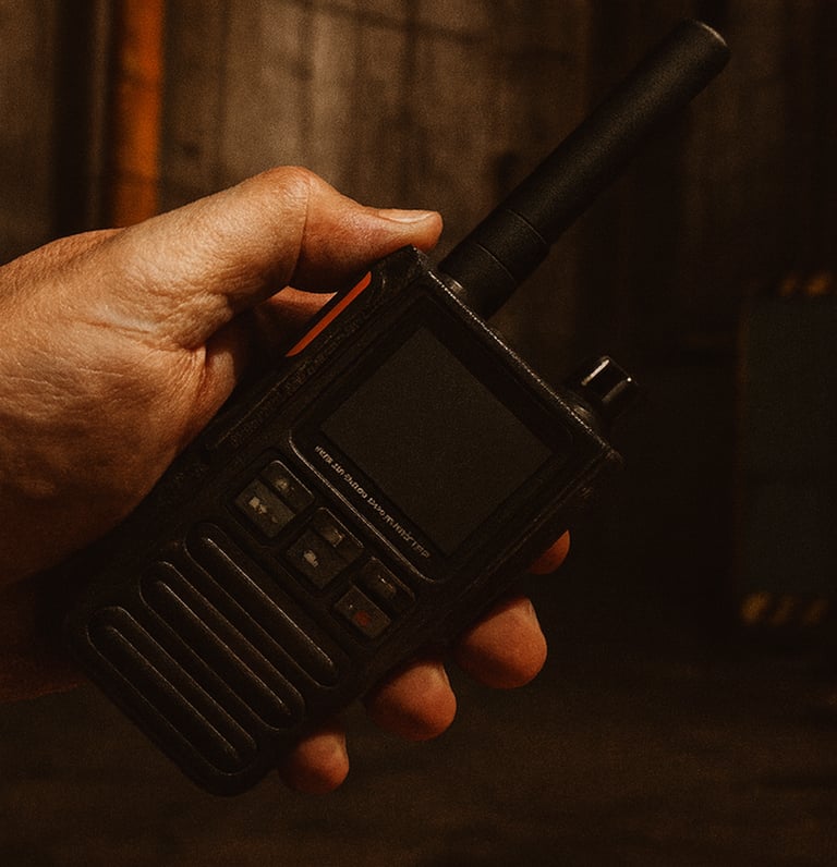 Radio PGT70 de PttGlobal en entorno Industrial