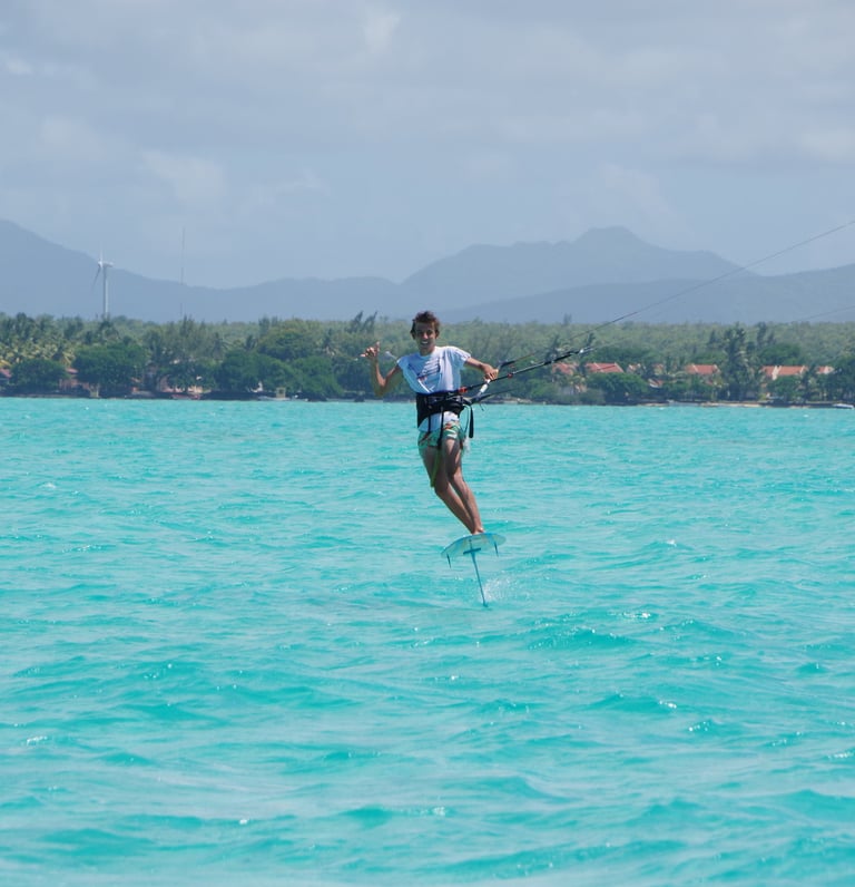 foiling mauritius kitesurf school foil