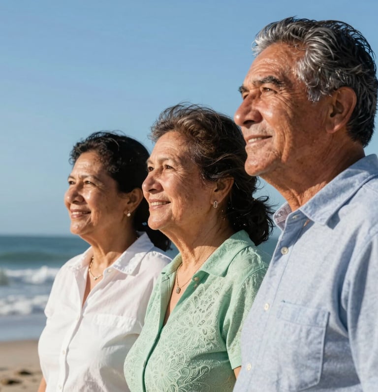 Warm and professional scene of a caregiver gently assisting an elderly person at home.