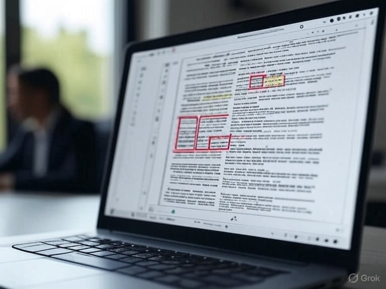 Laptop screen with open document