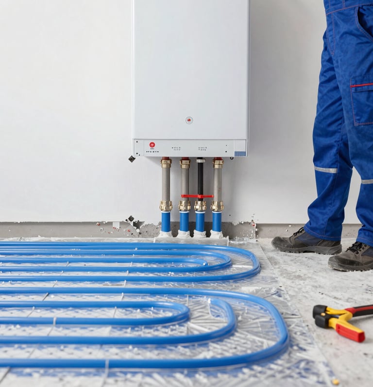 blue and white striped round textile