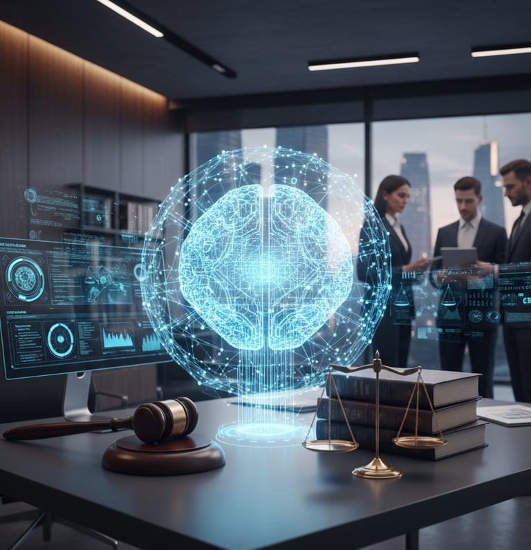 Fictional: AI brain floating