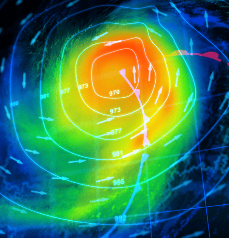 a weather map of a hurricane