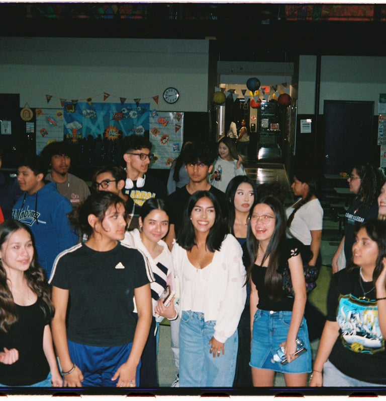 a group of girls & boys at a event