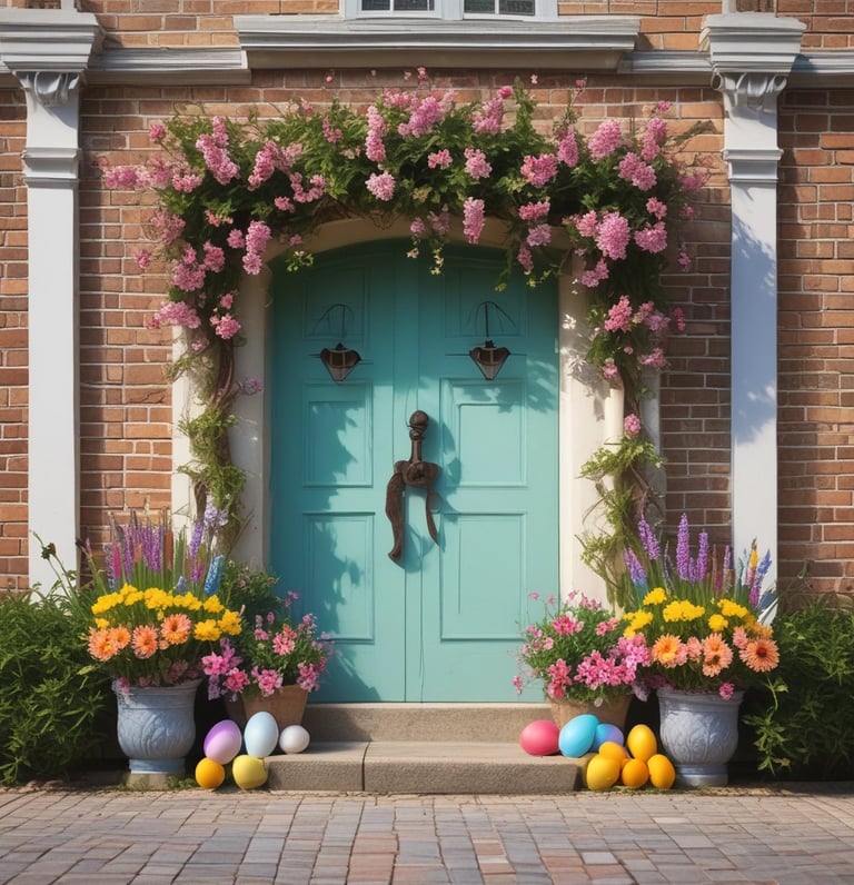 A bright, airy workspace with crafting supplies, soft pastel decorations, and a laptop open to a DIY blog post