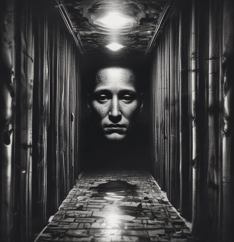 A dark, moody collage of horror and action movie posters blending into each other