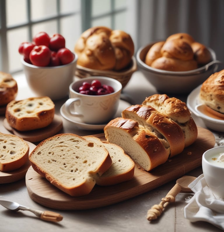blue and white striped round textile