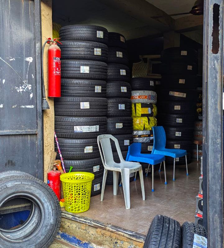 stack of michelin tyres visible at the tyrepublic pysical store