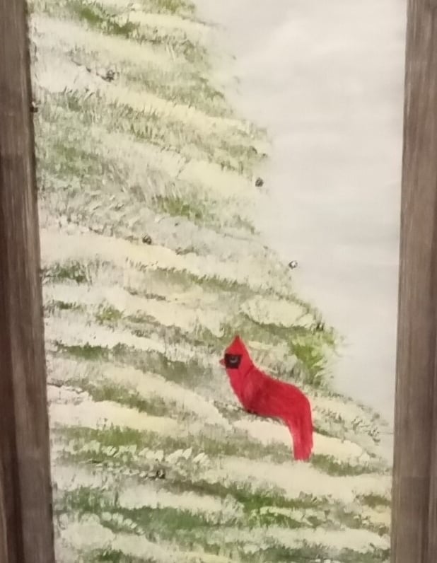 Winter Cardinal (painting) Kylee Nicole Smith