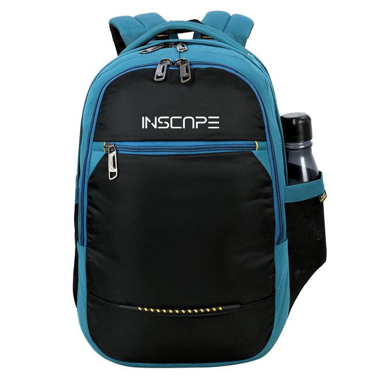 a backpack bags with black and blue color premium fabric with premium chains and sliders