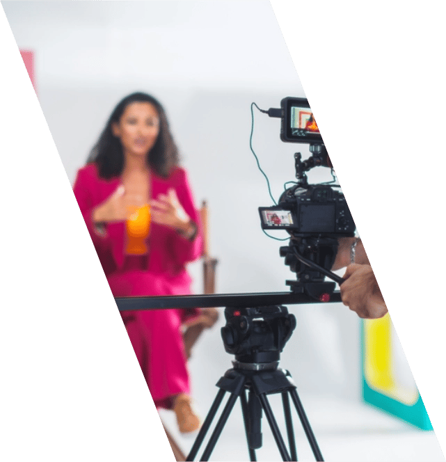 Camera filming educational social media.