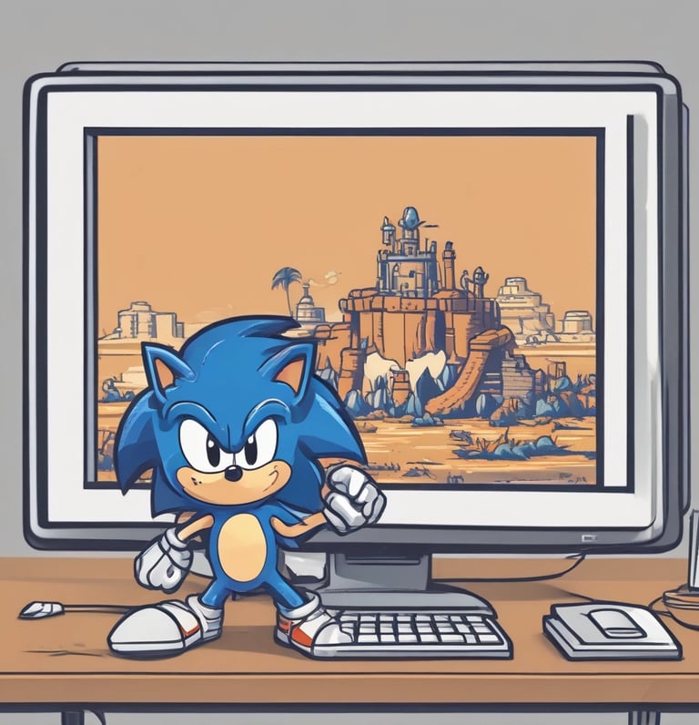A close-up of a computer screen showing a successful recaptcha verification with a small Sonic the Hedgehog figurine beside the keyboard.