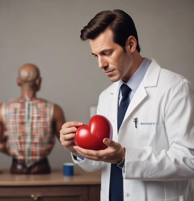 Dr Simon Binny consulting with a patient in a bright, welcoming clinic in Hobart