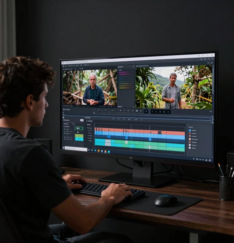 A sleek, modern dark-themed interface showing video licensing options for AI applications.