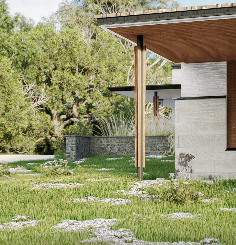 Rendu 3D architecture contemporaine avec terrasse – BenRaff Studio