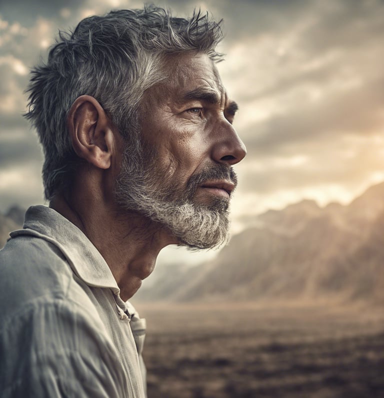 Un homme dans ses pensées