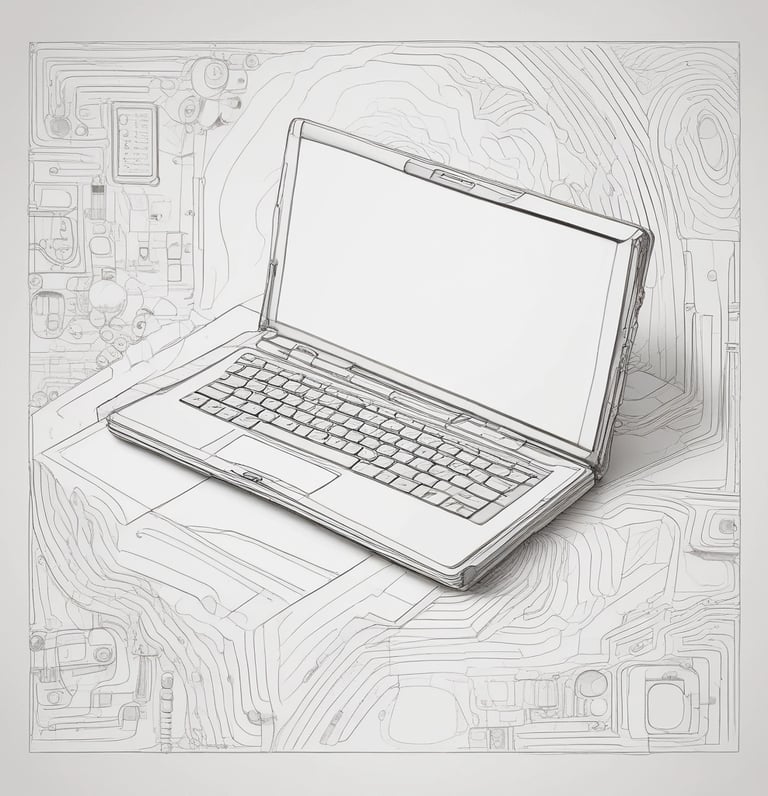 An open, blank booklet with white pages on a light gray background, displayed in a slightly tilted position.