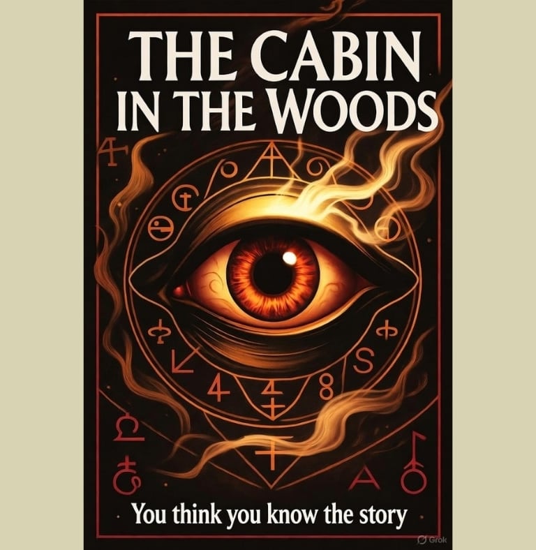 a poster of a book cover of the cabin in the woods - You think you know the story