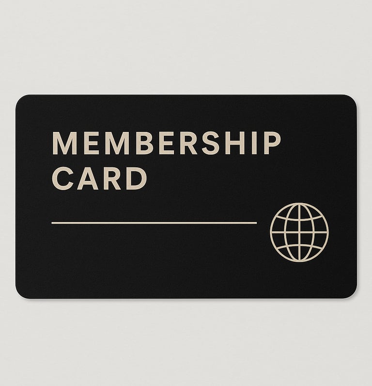 Immagine generata da intelligenza artificiale di una membership card.