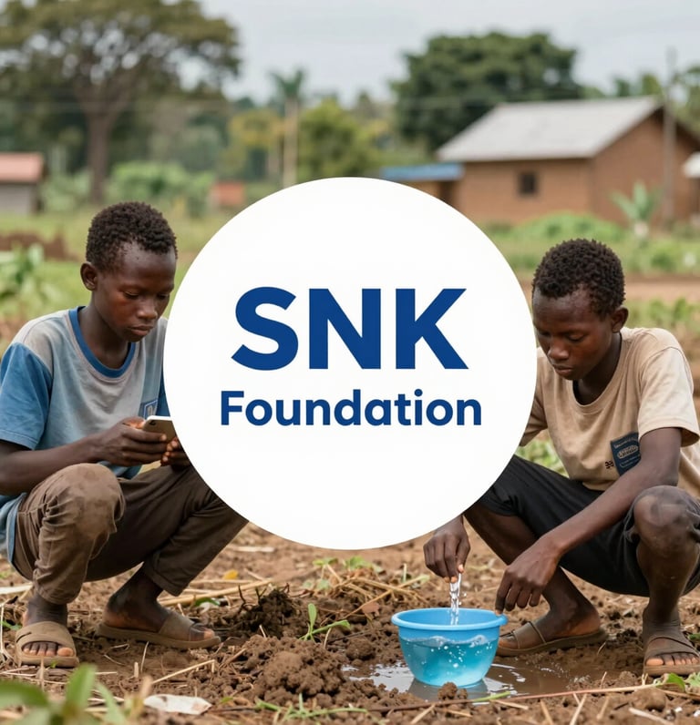 A vibrant community gathering around a newly built solar-powered water well in a rural village.